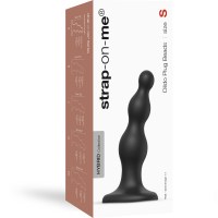 Fake Dildo Plug Beads-Black-S